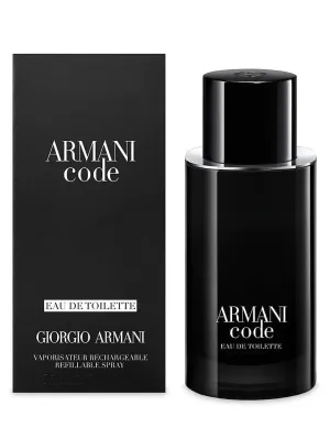 Armani Code 2.5 oz Refillable EDT for Men