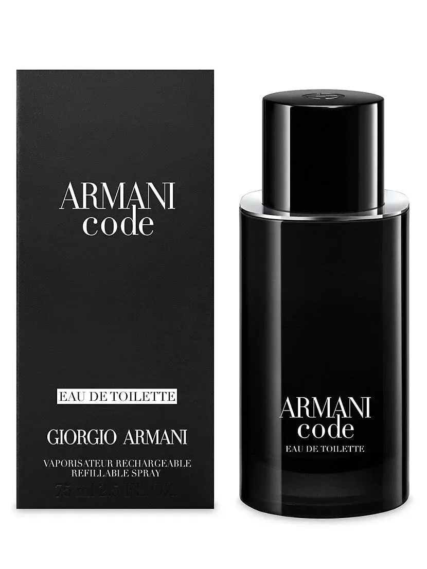Armani Code 2.5 oz Refillable EDT for Men