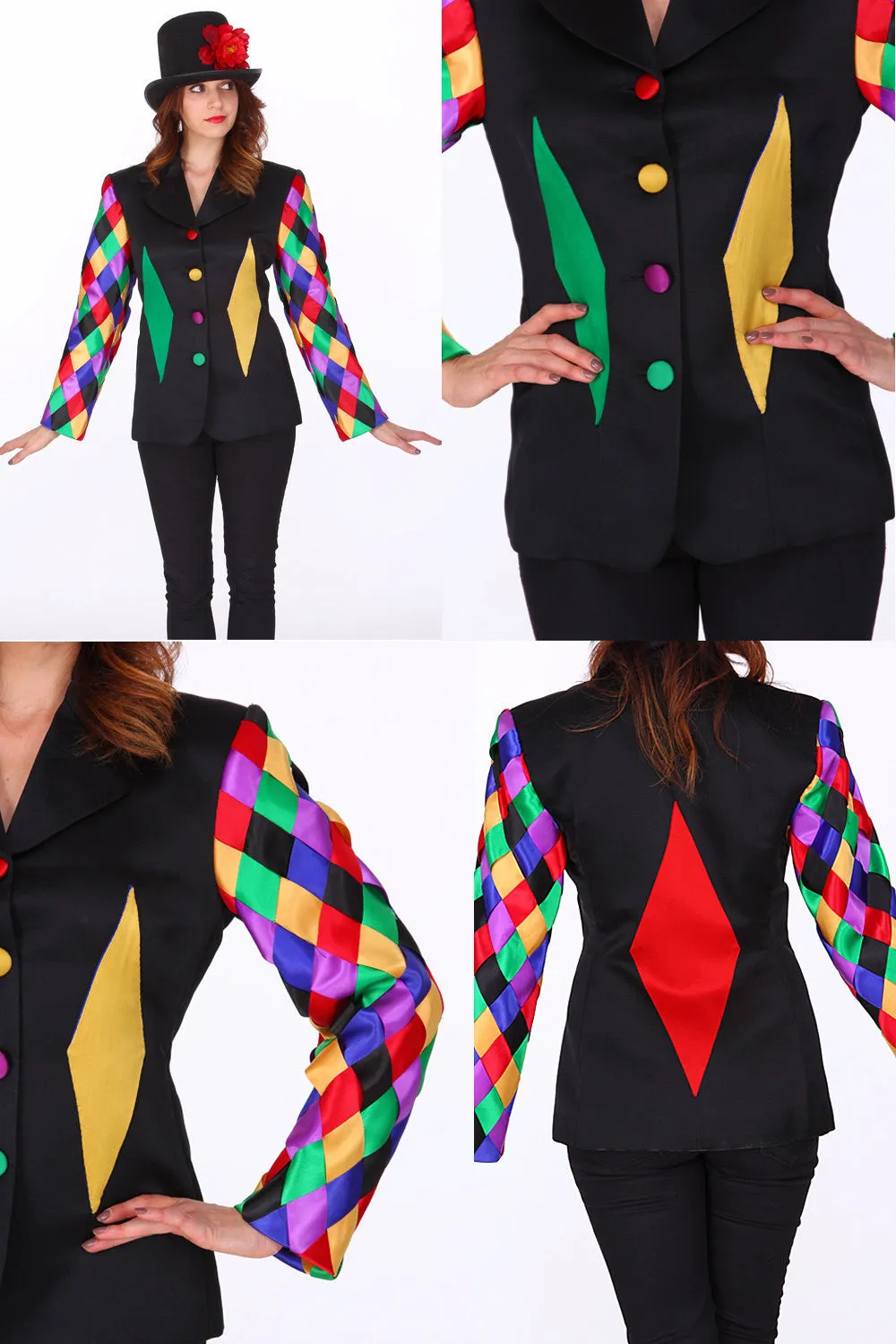 Black Harlequin Satin Blazer