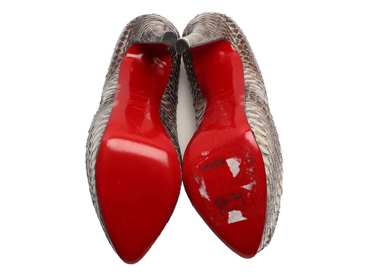 Christian Louboutin Watersnake Daffodile 160 Platform Pumps
