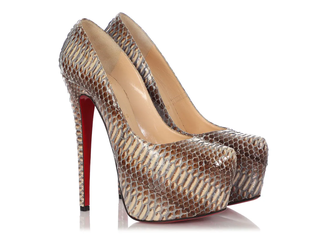 Christian Louboutin Watersnake Daffodile 160 Platform Pumps