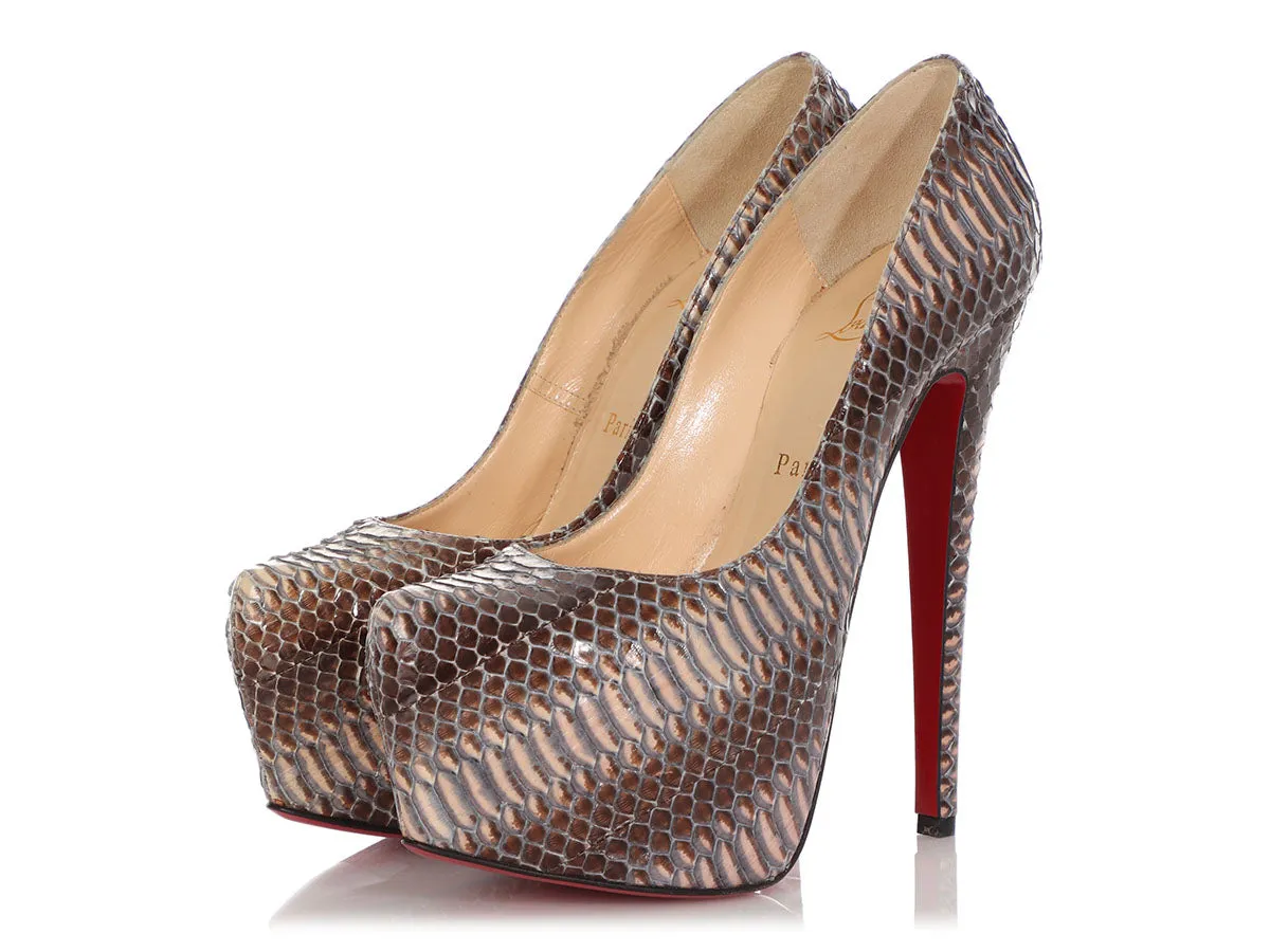 Christian Louboutin Watersnake Daffodile 160 Platform Pumps