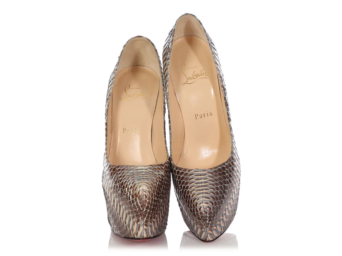 Christian Louboutin Watersnake Daffodile 160 Platform Pumps
