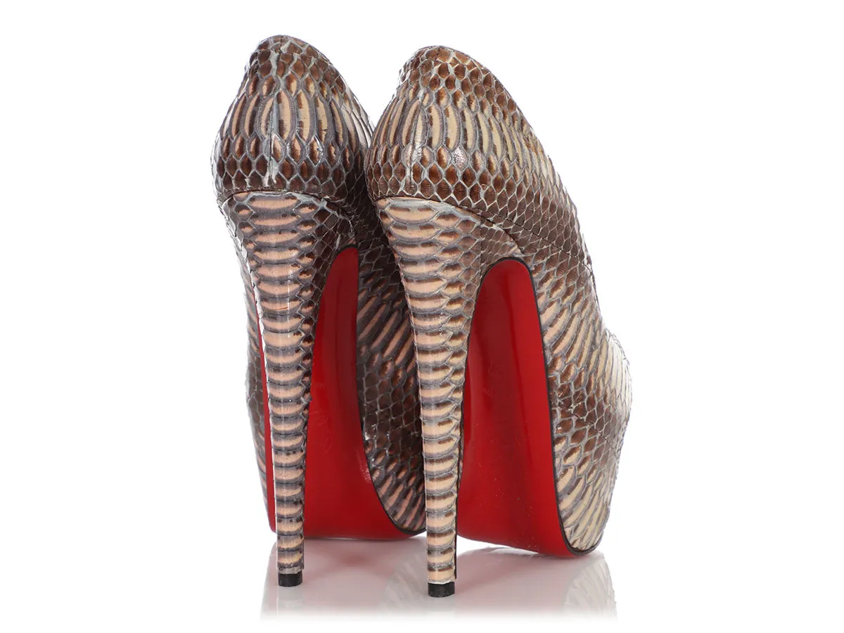 Christian Louboutin Watersnake Daffodile 160 Platform Pumps
