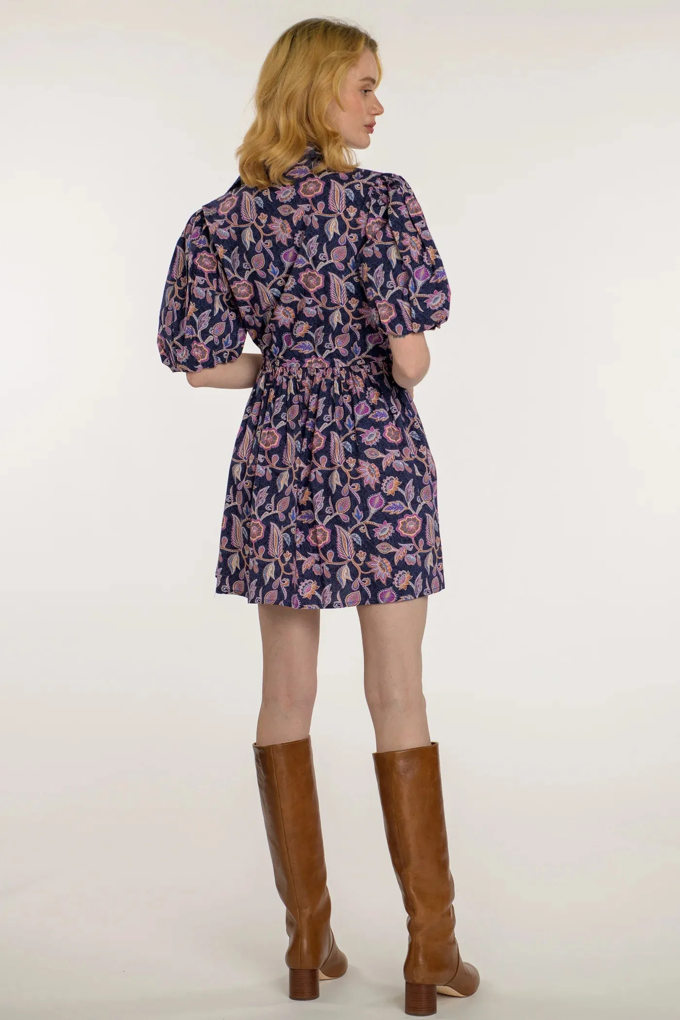 Daphne Dress (Navy Cactus Flower)