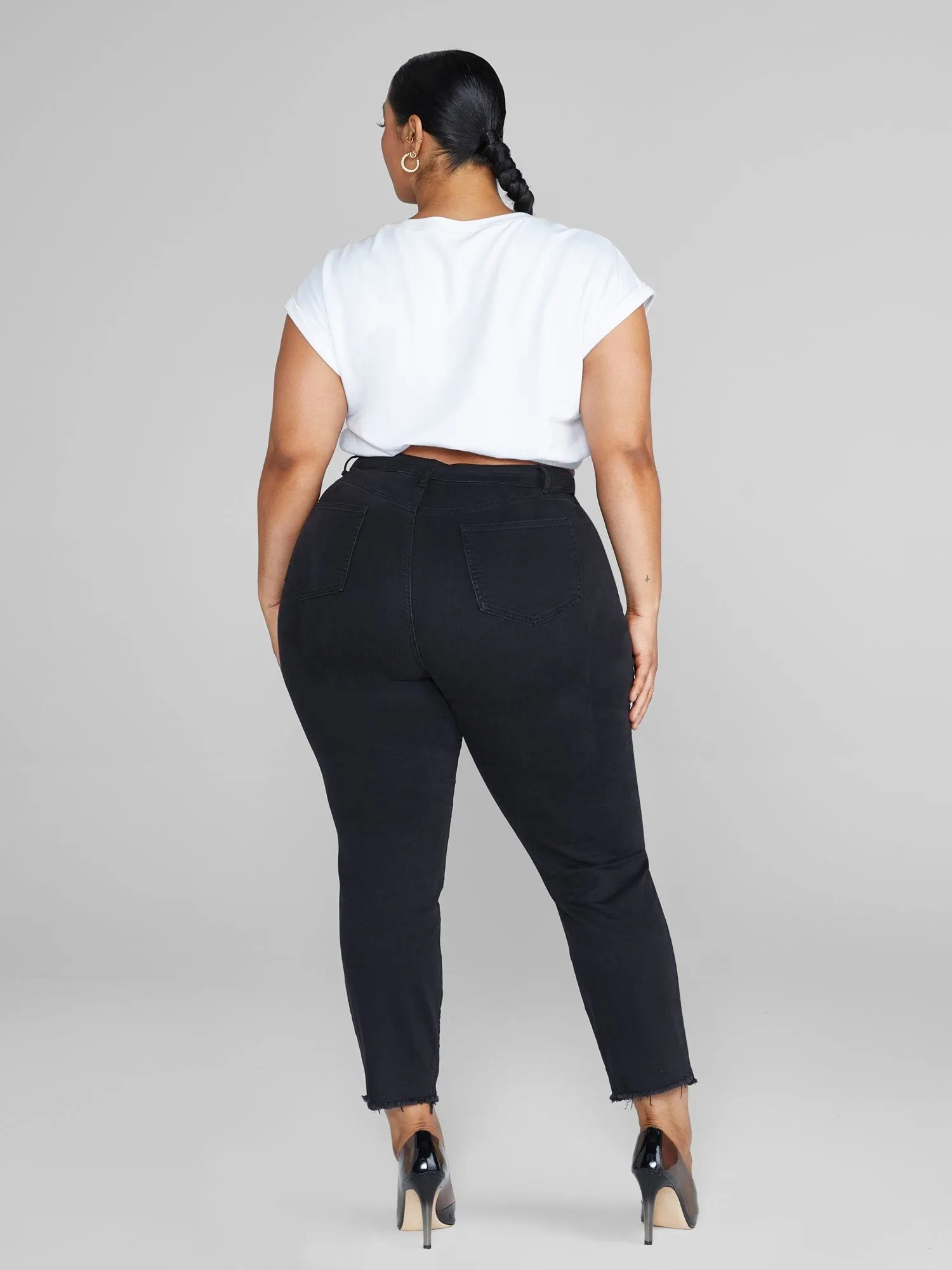 Fashion To Figure - High Rise Raw Hem Skinny Jeans - Tall Inseam