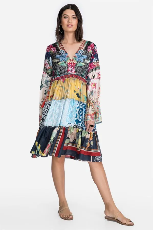 JOHNNY WAS DUNAS SILK DRESS