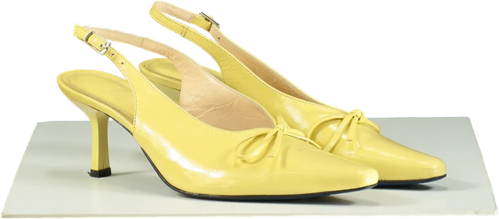 Manc Yellow Fleur Slingbacks UK 6 EU 39 
