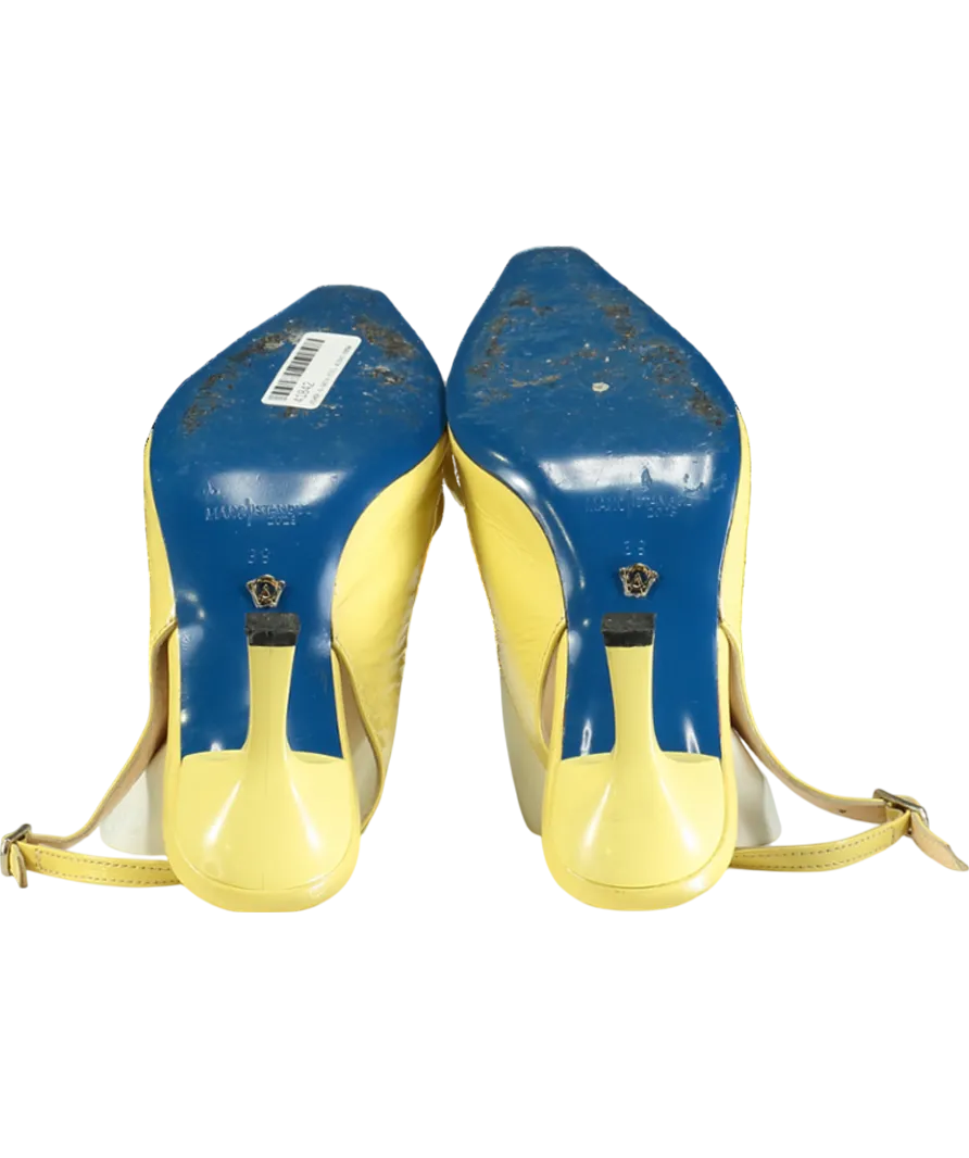 Manc Yellow Fleur Slingbacks UK 6 EU 39 
