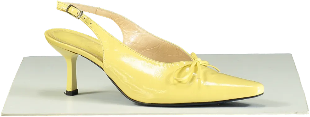 Manc Yellow Fleur Slingbacks UK 6 EU 39 
