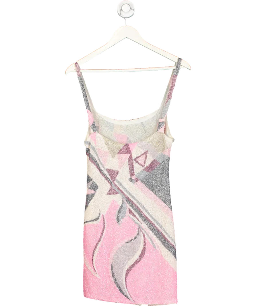 oceanus Multicoloured Sofia Handed Beaded Mini Dress UK XS