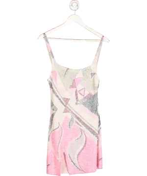 oceanus Multicoloured Sofia Handed Beaded Mini Dress UK XS