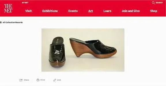 RARE Vintage 1960's Herbert Levine Zebra Sculpted Wood Platform Heels Clogs 1964