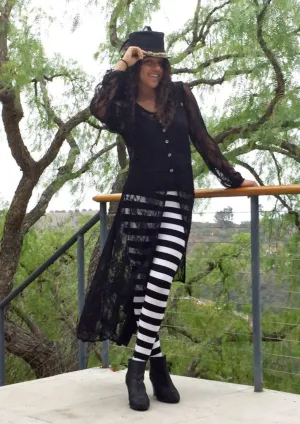 Rita Black Lace Duster